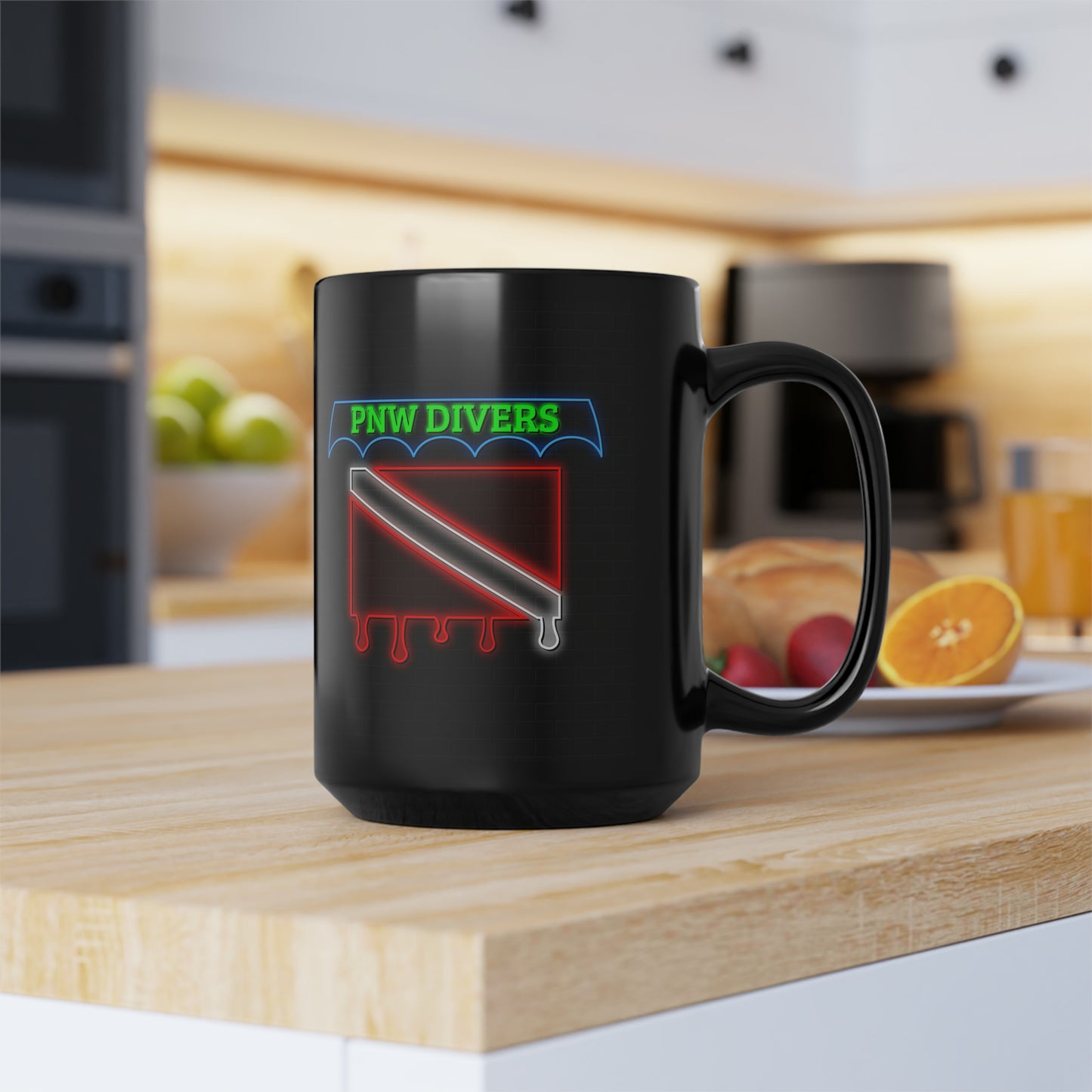 Diver Down Black Mug, 15oz