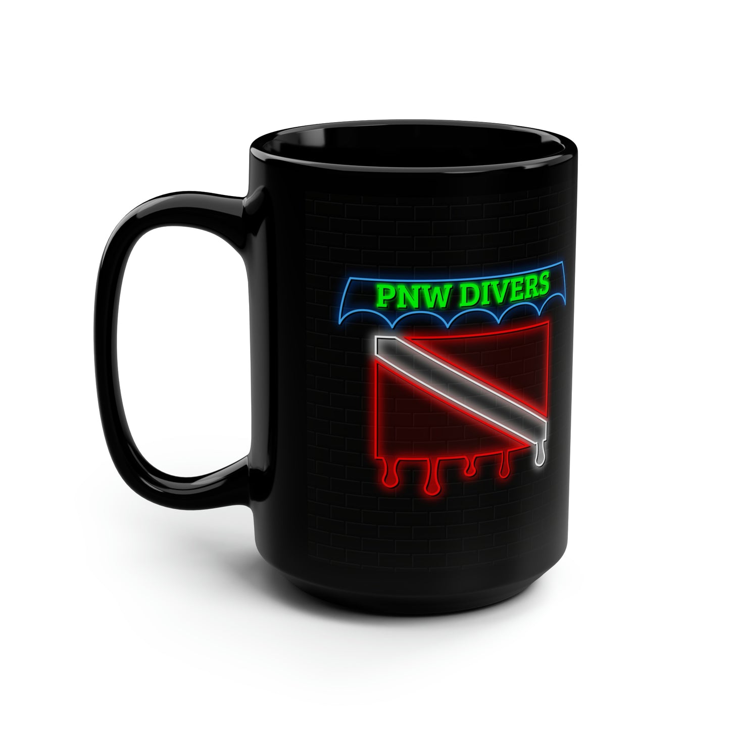 Diver Down Black Mug, 15oz