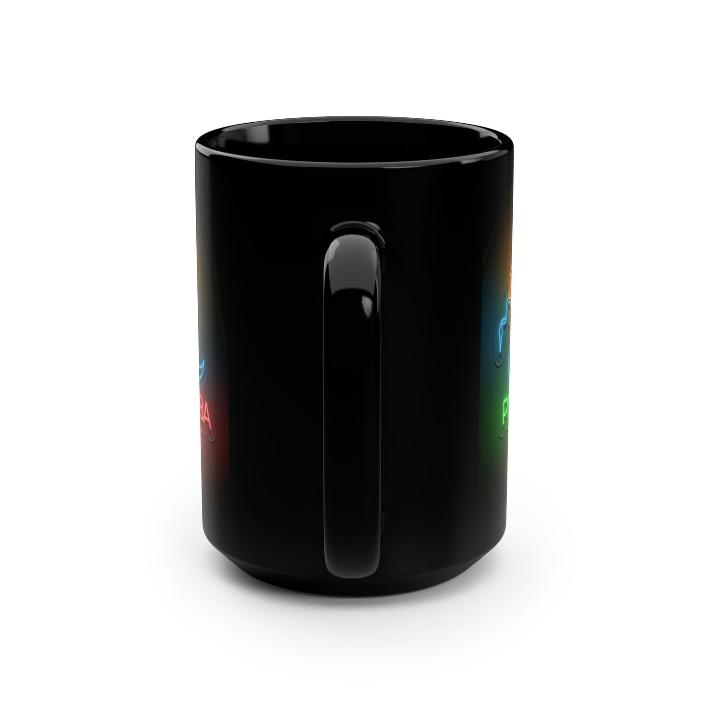 Neon PNW Nudi Logo Black Mug, 15oz